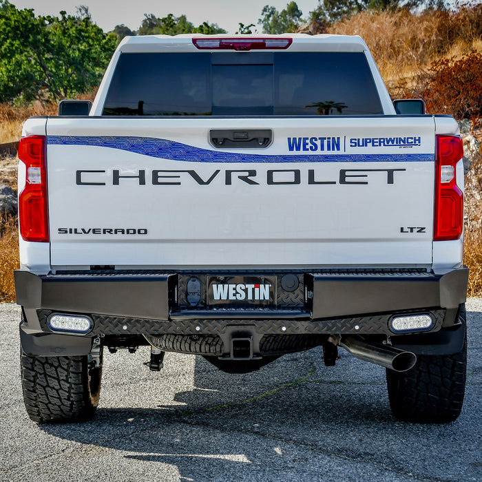 Westin 58-341185 HDX Bandit Rear Bumper; Steel; Black; Incl. Hardware; - Truck Part Superstore