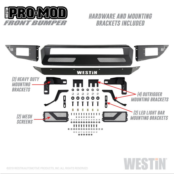 Westin 58-41015 Pro-Mod Front Bumper; Textured Black; - Truck Part Superstore
