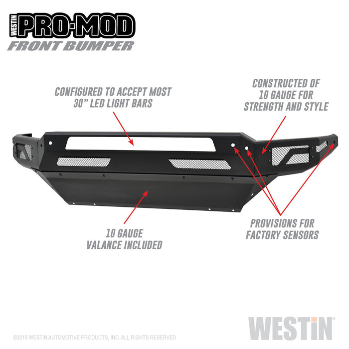 Westin 58-41025 Pro-Mod Front Bumper; Textured Black; - Truck Part Superstore