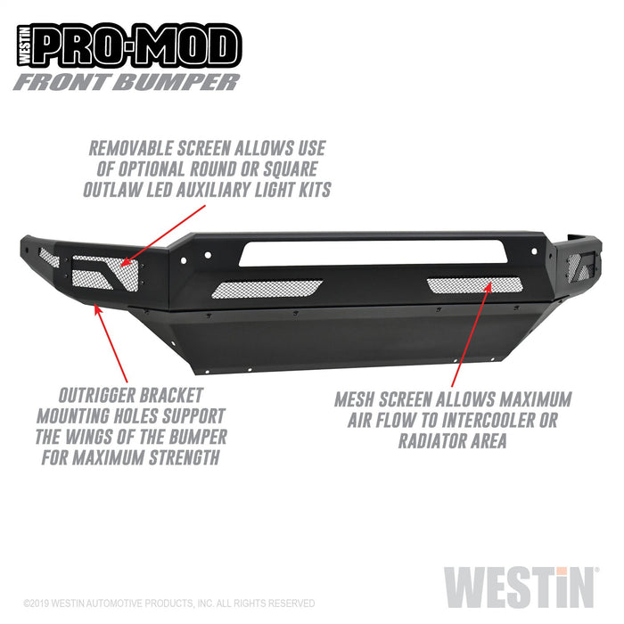Westin 58-41025 Pro-Mod Front Bumper; Textured Black; - Truck Part Superstore