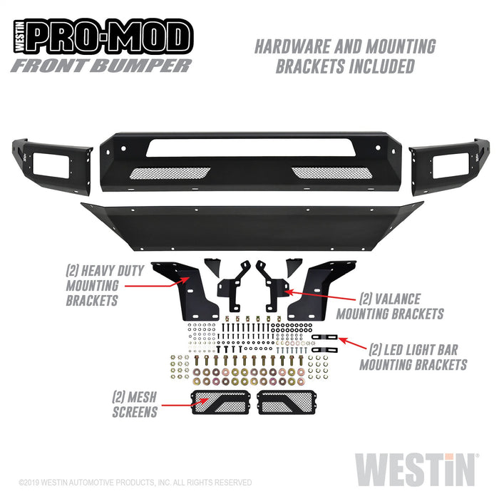 Westin 58-41025 Pro-Mod Front Bumper; Textured Black; - Truck Part Superstore