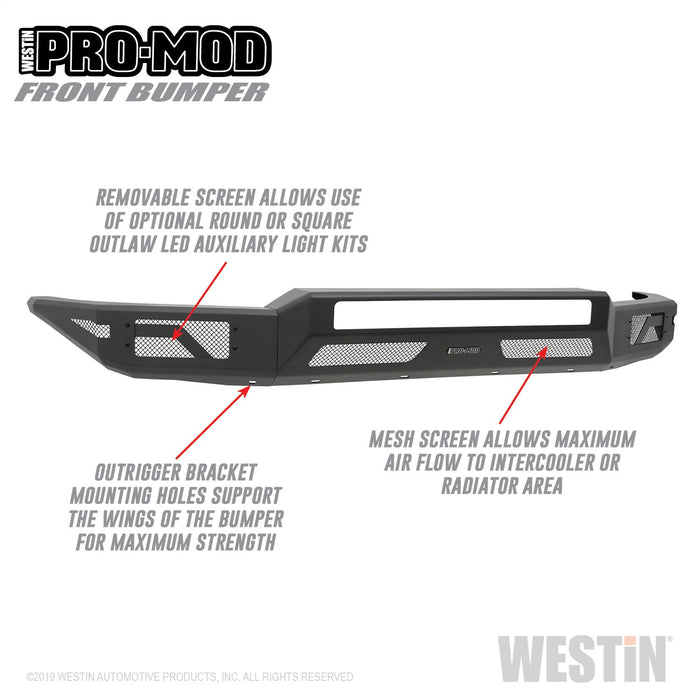 Westin 58-41035 Pro-Mod Front Bumper; Textured Black; - Truck Part Superstore