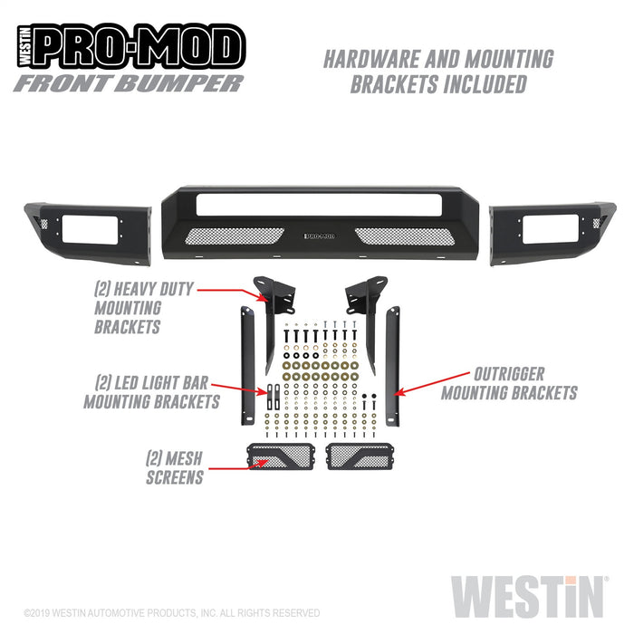 Westin 58-41035 Pro-Mod Front Bumper; Textured Black; - Truck Part Superstore