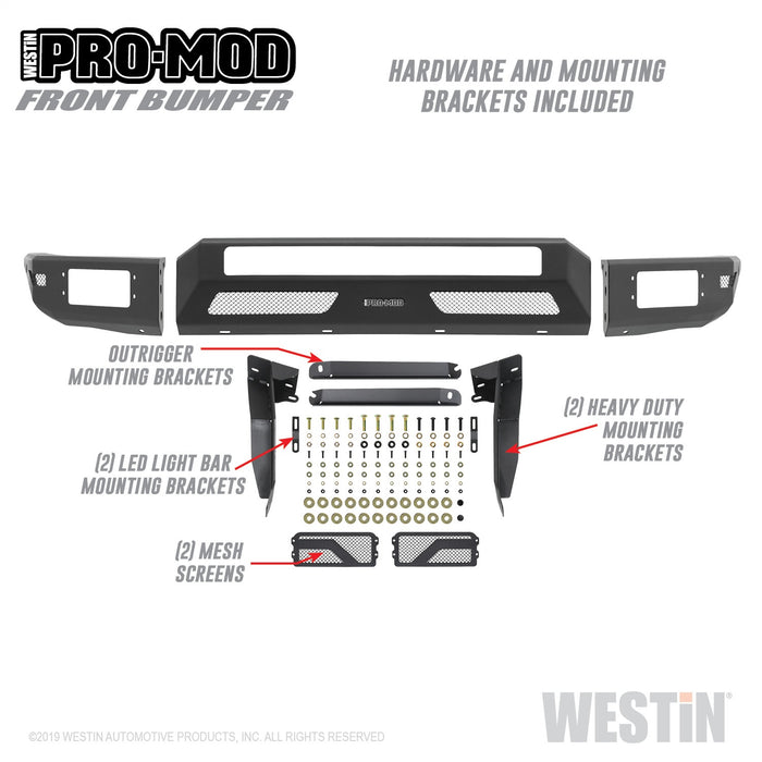 Westin 58-41045 Pro-Mod Front Bumper; Textured Black; - Truck Part Superstore