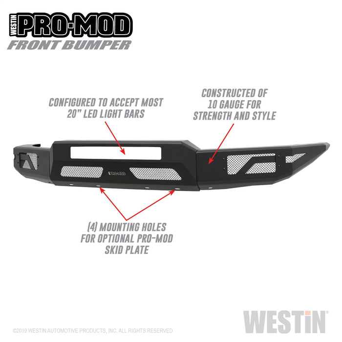 Westin 58-41055 Pro-Mod Front Bumper; Textured Black; - Truck Part Superstore
