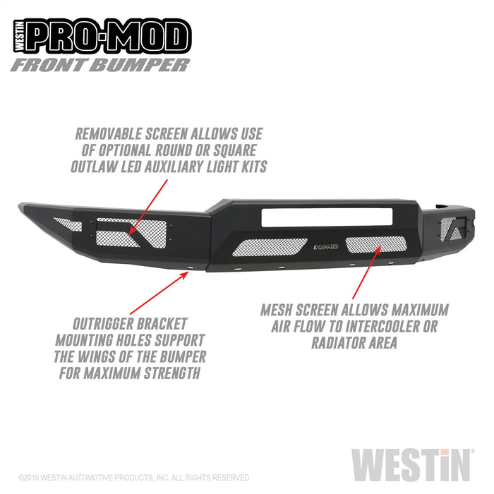 Westin 58-41055 Pro-Mod Front Bumper; Textured Black; - Truck Part Superstore