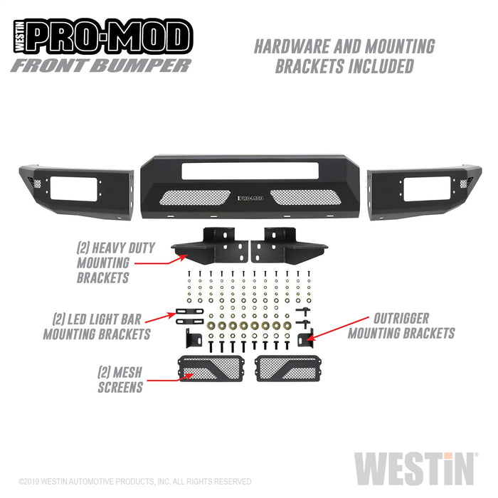 Westin 58-41055 Pro-Mod Front Bumper; Textured Black; - Truck Part Superstore