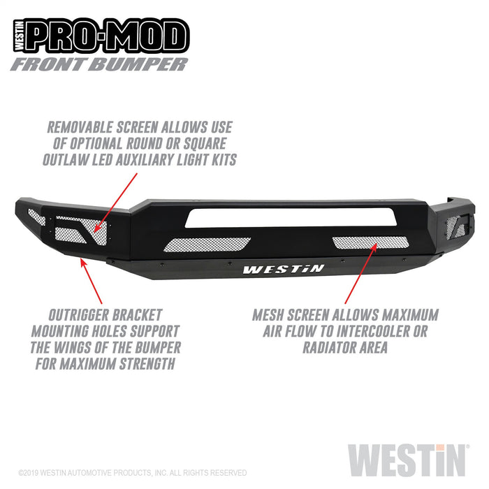 Westin 58-41065 Pro-Mod Front Bumper; Textured Black; - Truck Part Superstore