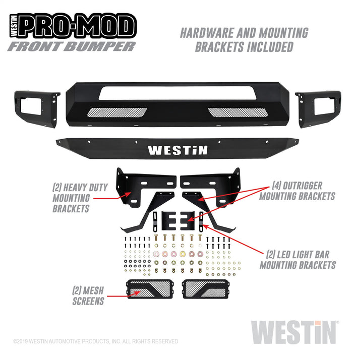 Westin 58-41065 Pro-Mod Front Bumper; Textured Black; - Truck Part Superstore