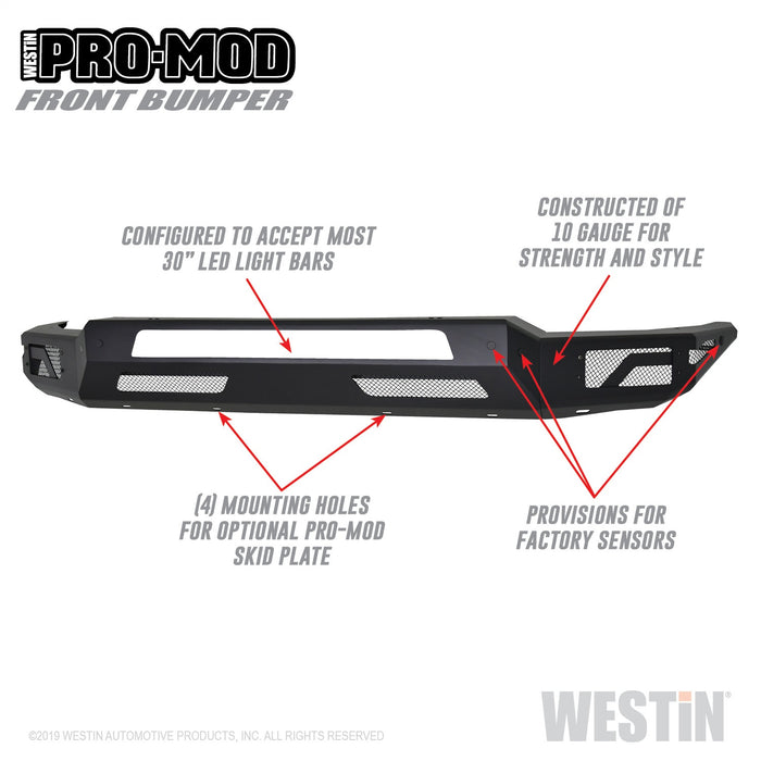 Westin 58-41075 Pro-Mod Front Bumper; Textured Black; - Truck Part Superstore