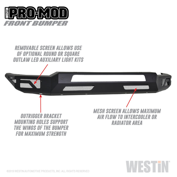 Westin 58-41075 Pro-Mod Front Bumper; Textured Black; - Truck Part Superstore