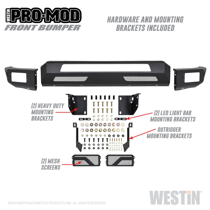 Westin 58-41075 Pro-Mod Front Bumper; Textured Black; - Truck Part Superstore