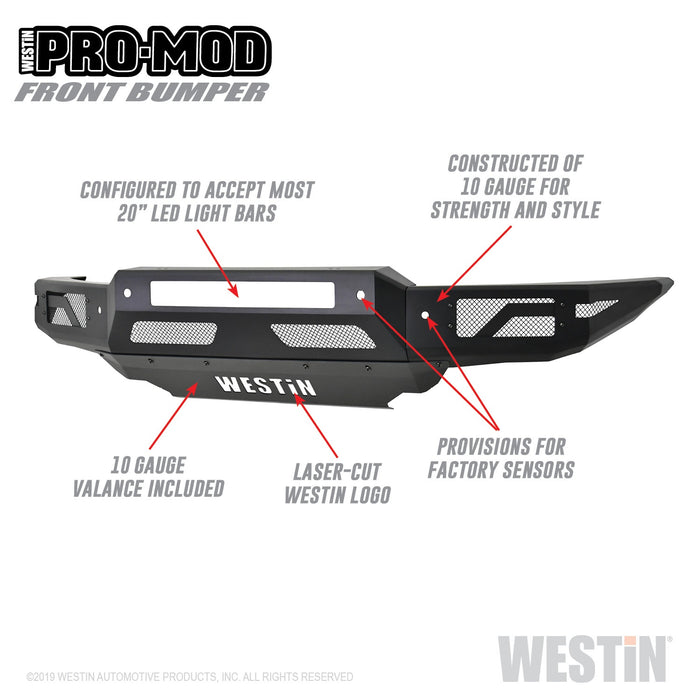 Westin 58-41085 Pro-Mod Front Bumper; Textured Black; - Truck Part Superstore