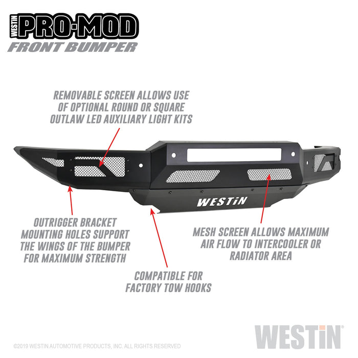 Westin 58-41085 Pro-Mod Front Bumper; Textured Black; - Truck Part Superstore