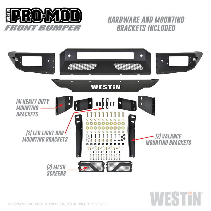 Westin 58-41085 Pro-Mod Front Bumper; Textured Black; - Truck Part Superstore