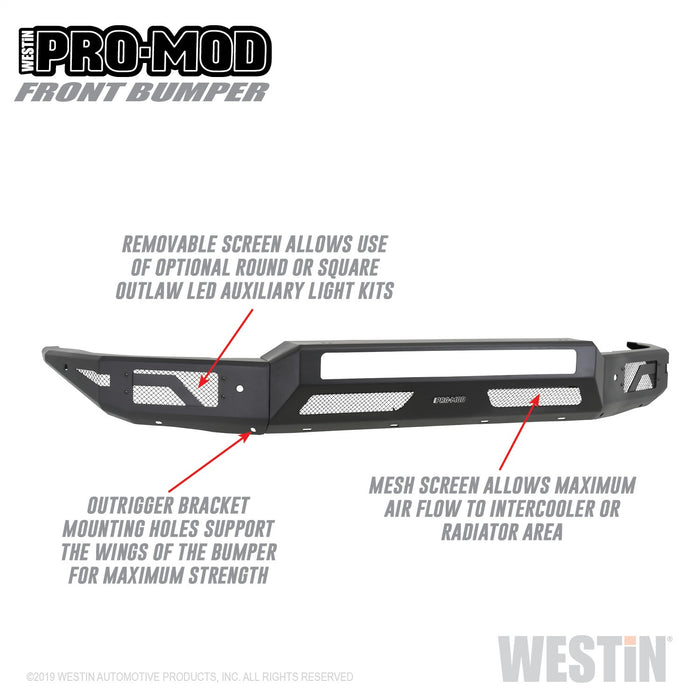 Westin 58-41165 Pro-Mod Front Bumper; Textured Black; - Truck Part Superstore