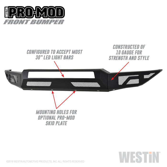 Westin 58-41175 Pro-Mod Front Bumper; Textured Black; - Truck Part Superstore