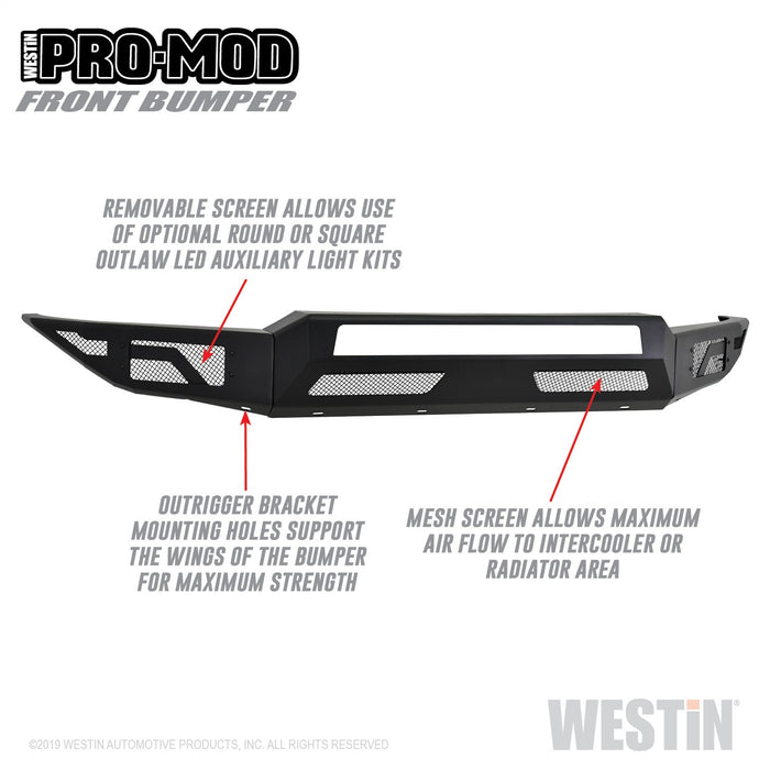 Westin 58-41175 Pro-Mod Front Bumper; Textured Black; - Truck Part Superstore