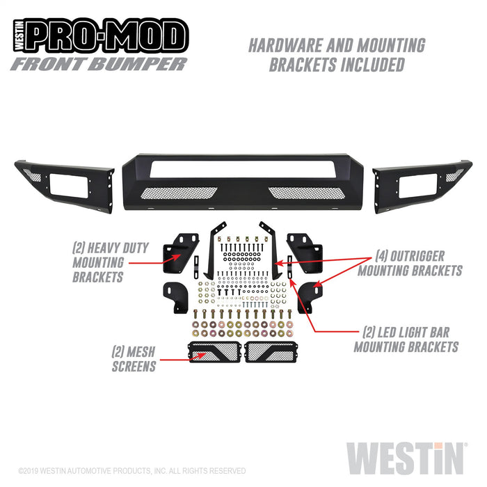 Westin 58-41175 Pro-Mod Front Bumper; Textured Black; - Truck Part Superstore