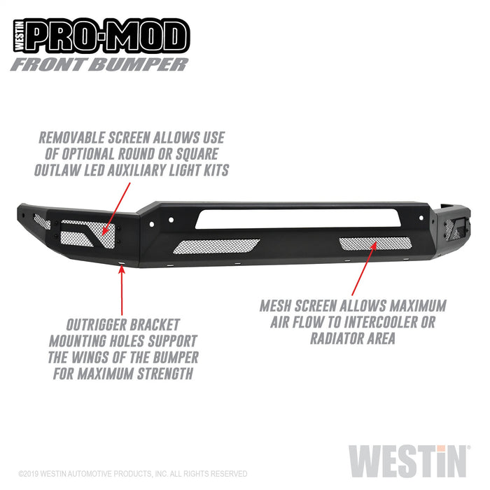 Westin 58-41195 Pro-Mod Front Bumper; Textured Black; - Truck Part Superstore