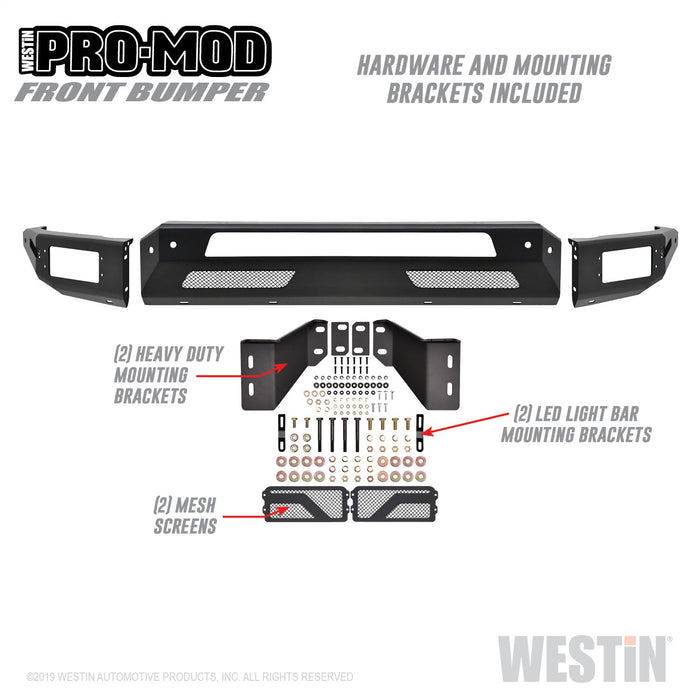 Westin 58-41195 Pro-Mod Front Bumper; Textured Black; - Truck Part Superstore