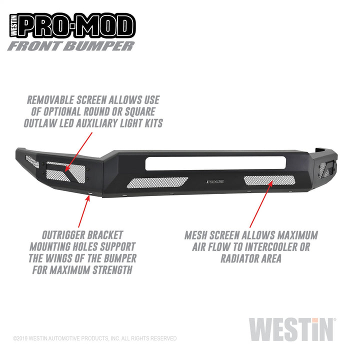 Westin 58-41205 Pro-Mod Front Bumper; Textured Black; - Truck Part Superstore