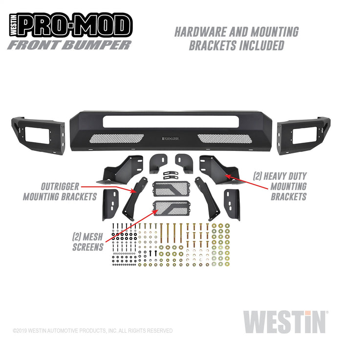 Westin 58-41205 Pro-Mod Front Bumper; Textured Black; - Truck Part Superstore