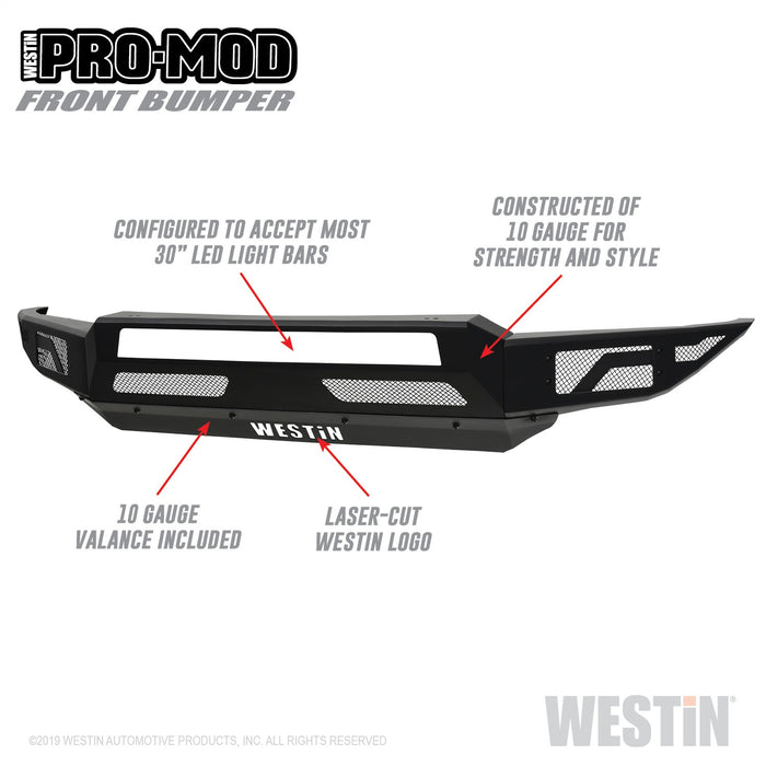 Westin 58-41215 Pro-Mod Front Bumper; Textured Black; - Truck Part Superstore