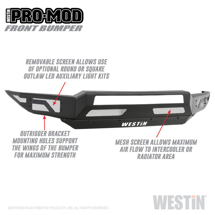 Westin 58-41215 Pro-Mod Front Bumper; Textured Black; - Truck Part Superstore