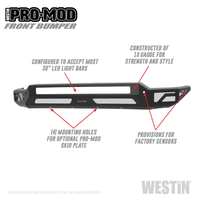 Westin 58-41225 Pro-Mod Front Bumper; Textured Black; - Truck Part Superstore