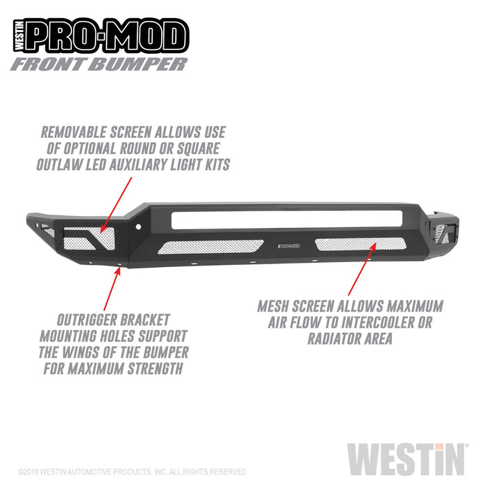 Westin 58-41225 Pro-Mod Front Bumper; Textured Black; - Truck Part Superstore