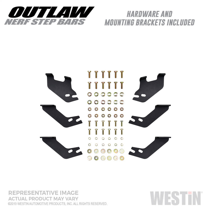 Westin 58-52775 Outlaw Nerf Step Bars; Textured Black; For Double Cab; - Truck Part Superstore