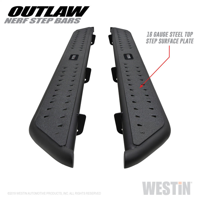 Westin 58-53155 Outlaw Nerf Step Bars; Textured Black; - Truck Part Superstore
