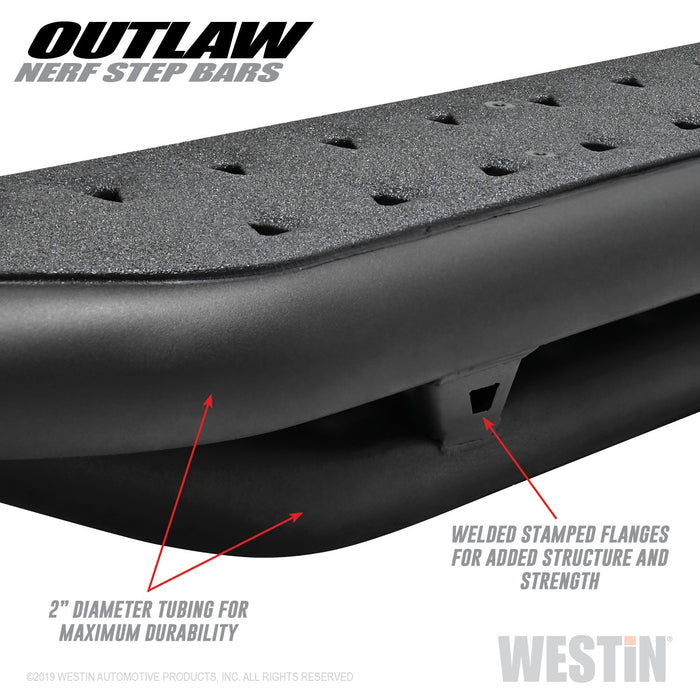 Westin 58-53725 Outlaw Nerf Step Bars; Textured Black; - Truck Part Superstore