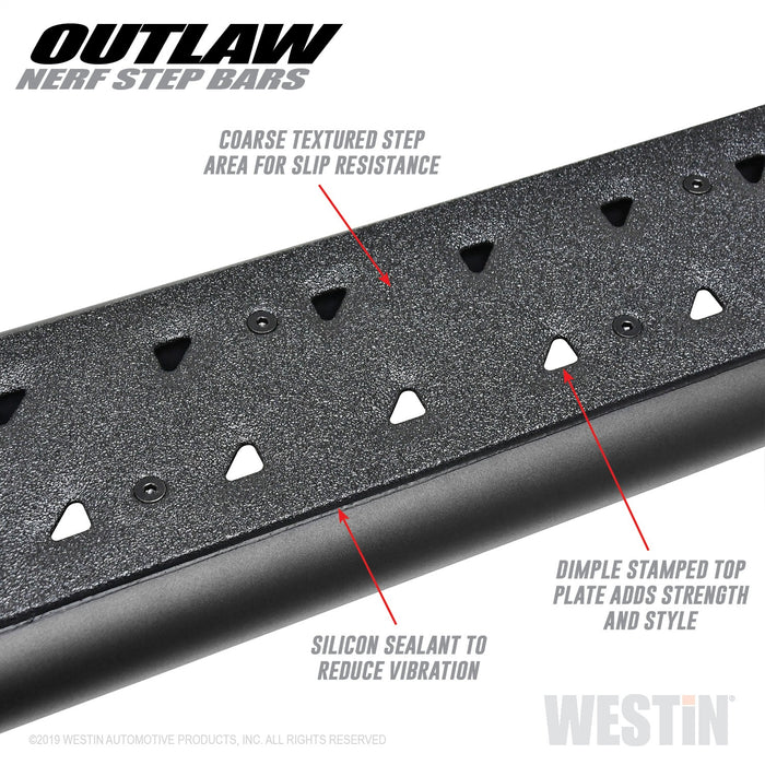 Westin 58-53725 Outlaw Nerf Step Bars; Textured Black; - Truck Part Superstore