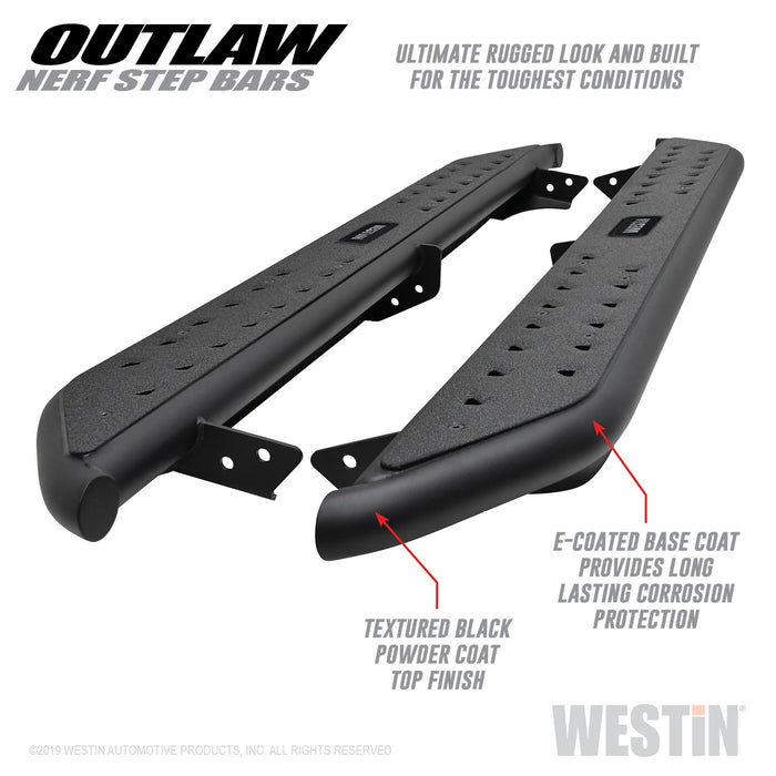 Westin 58-53835 Outlaw Nerf Step Bars; Textured Black; - Truck Part Superstore