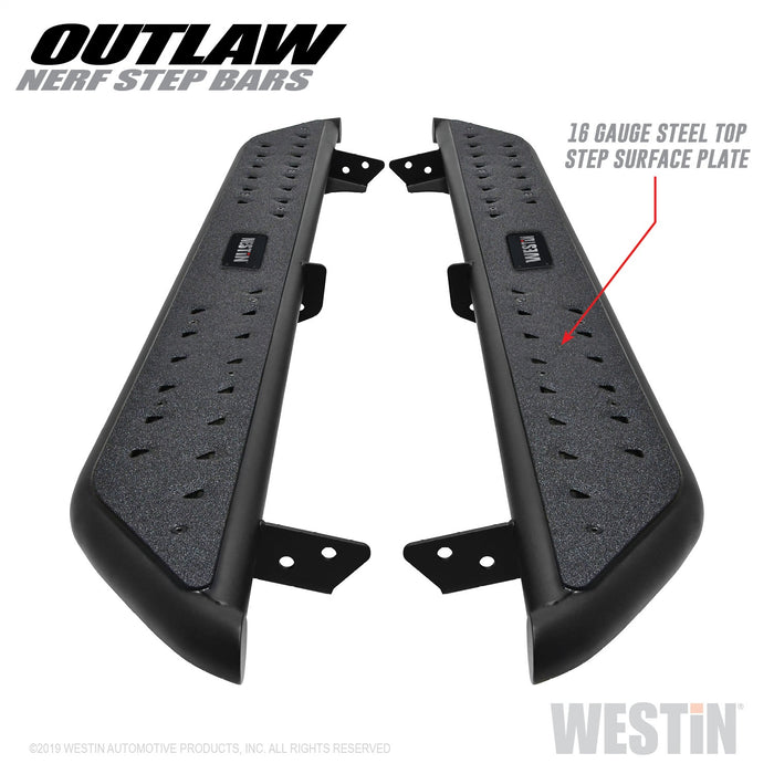 Westin 58-53835 Outlaw Nerf Step Bars; Textured Black; - Truck Part Superstore