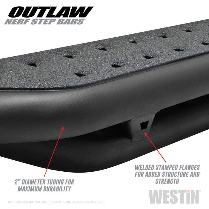 Westin 58-53835 Outlaw Nerf Step Bars; Textured Black; - Truck Part Superstore
