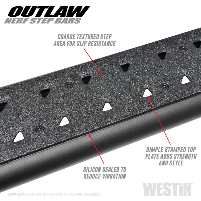 Westin 58-53835 Outlaw Nerf Step Bars; Textured Black; - Truck Part Superstore