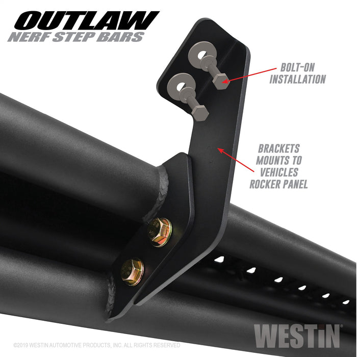 Westin 58-53835 Outlaw Nerf Step Bars; Textured Black; - Truck Part Superstore