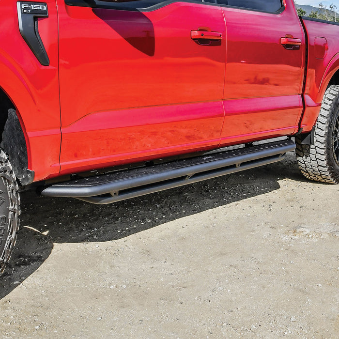 Westin 58-53945 Outlaw Nerf Step Bars; Textured Black; For Super Crew Cab; - Truck Part Superstore