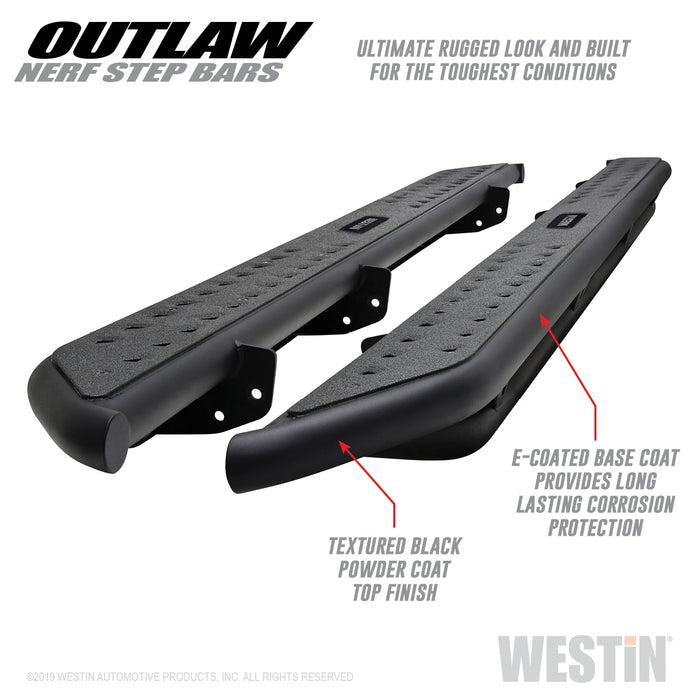 Westin 58-54135 Outlaw Nerf Step Bars; Textured Black; - Truck Part Superstore