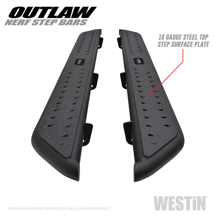 Westin 58-54135 Outlaw Nerf Step Bars; Textured Black; - Truck Part Superstore