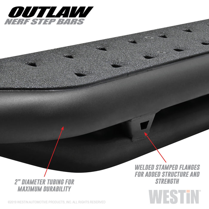 Westin 58-54135 Outlaw Nerf Step Bars; Textured Black; - Truck Part Superstore