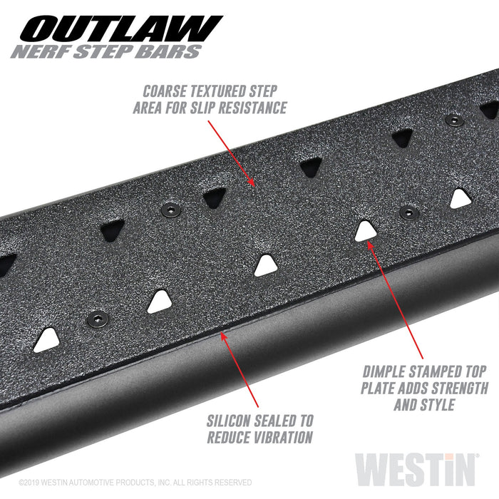 Westin 58-54135 Outlaw Nerf Step Bars; Textured Black; - Truck Part Superstore