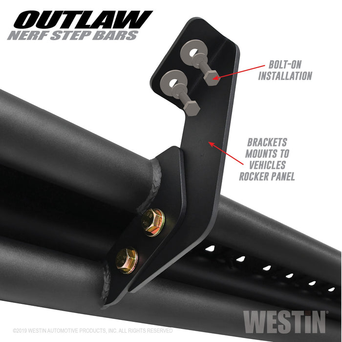 Westin 58-54135 Outlaw Nerf Step Bars; Textured Black; - Truck Part Superstore