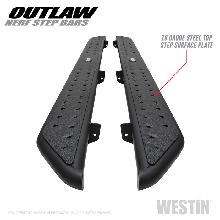 Westin 58-54165 Outlaw Nerf Step Bars; Textured Black; Steel; - Truck Part Superstore