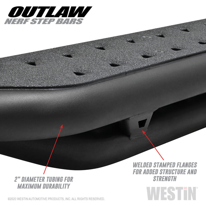 Westin 58-54165 Outlaw Nerf Step Bars; Textured Black; Steel; - Truck Part Superstore