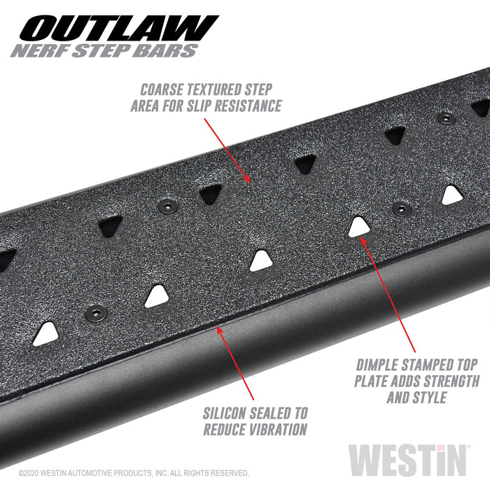 Westin 58-54165 Outlaw Nerf Step Bars; Textured Black; Steel; - Truck Part Superstore