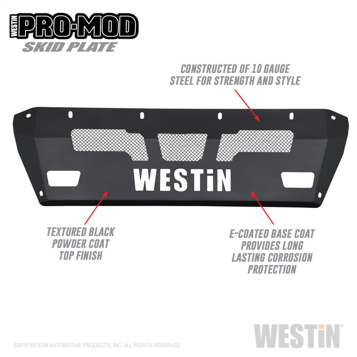 Westin 58-71165 Pro-Mod Skid Plate; Textured Black; E-coated Steel; - Truck Part Superstore